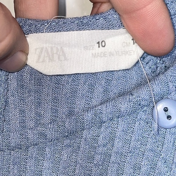 ZARA KIDS Blue Ribbed Short Sleeve Jumpsuit, Size 10 - Picture 4 of 8